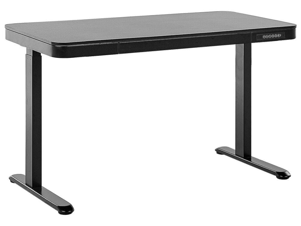 Beliani Elektricky nastaviteľný písací stôl 124 x 64 cm čierny KENLY